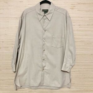 Ermenegildo Zegna Light Beige Long Sleeve Button Down Dress Shirt Size Large